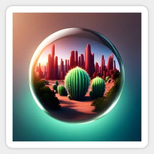 Cactus inside Glass Ball Sticker